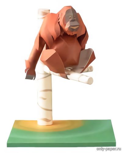Модель суматранского орангутана из бумаги/картона