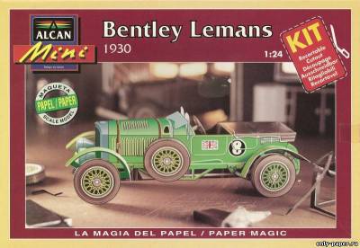 Модель автомобиля Bentley Lemans 1930 из бумаги/картона