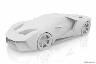 Модель автомобиля Ford GT Legend Ghost из бумаги/картона