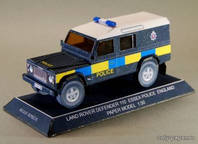 Сборная бумажная модель / scale paper model, papercraft Land Rover Defender 110 полиция графства Эссекс 