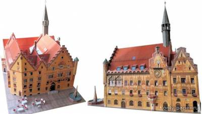 Сборная бумажная модель / scale paper model, papercraft Ратуша в Ульме 