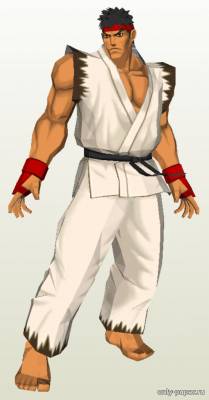Сборная бумажная модель / scale paper model, papercraft Ryu (Street Fighter) 