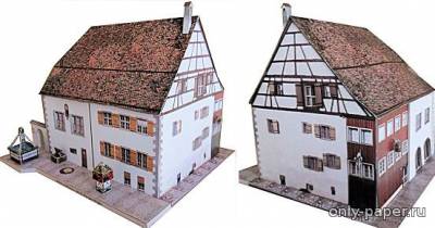 Сборная бумажная модель / scale paper model, papercraft Das Weberzunfthaus in Wangen/Allgäu 