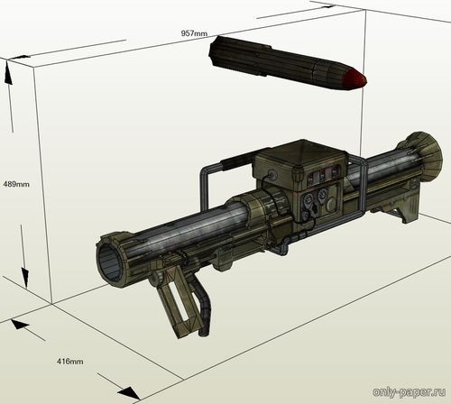 Модель реактивного гранатомета из бумаги/картона