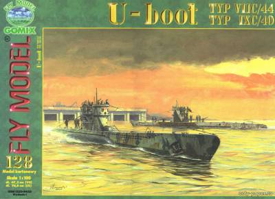 Сборная бумажная модель / scale paper model, papercraft U-Boot typ IXC & VIIC (Fly Model 128) 