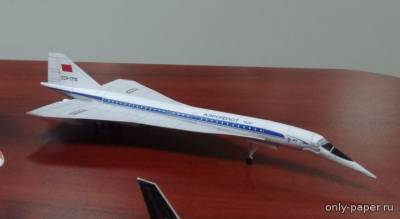 Сборная бумажная модель / scale paper model, papercraft Tu-144 Aeroflot (Bruno VanHecke) 