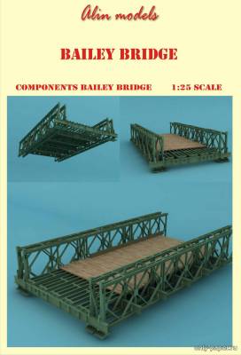 Сборная бумажная модель / scale paper model, papercraft Bailey bridge (Alin Models) 
