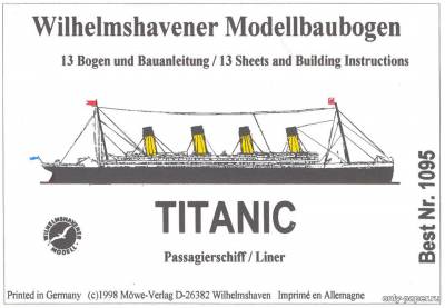 Сборная бумажная модель / scale paper model, papercraft Titanic (WHM 1095) 