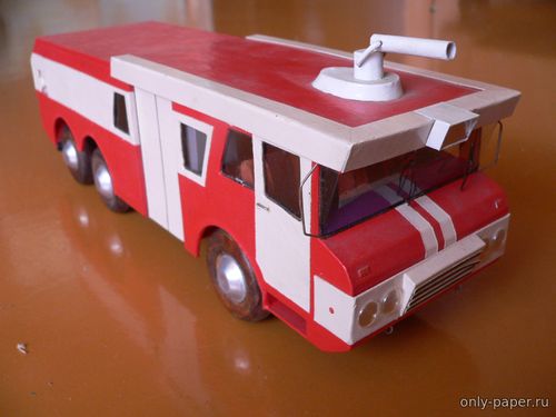 Сборная бумажная модель / scale paper model, papercraft Советско-французский пожарный автомобиль ЗиЛ-Sides VMA-30 (ЮТ для умелых рук 11/1979) 
