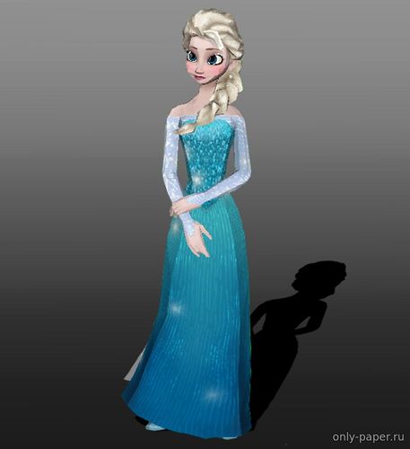 Сборная бумажная модель / scale paper model, papercraft Снежная королева Эльза в полный рост / Elsa the Snow Queen Life Size (Холодное сердце / Frozen) 