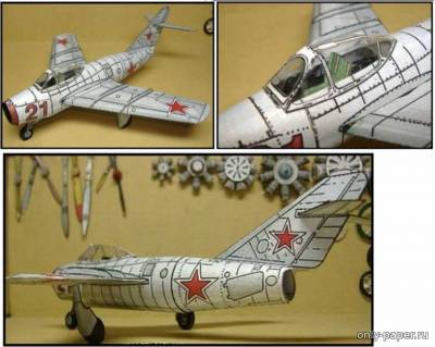 Сборная бумажная модель / scale paper model, papercraft МиГ-15 / MiG-15 (Fiddler's Green) 