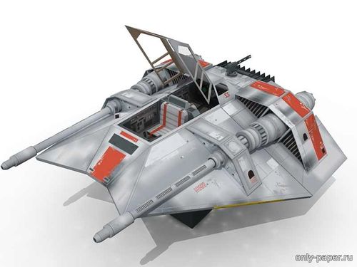 Сборная бумажная модель / scale paper model, papercraft T-47 Snowspeeder (Star Wars) [Paper-Replika] 