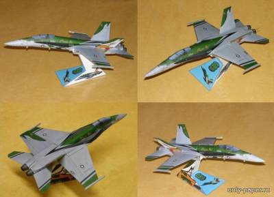 Сборная бумажная модель / scale paper model, papercraft McDonnell Douglas F/A-18 Hornet "Chippy Ho" 