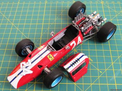Сборная бумажная модель / scale paper model, papercraft Ferrari 158 USA GP B.Bondurant 1965 (Forum Team) 