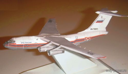 Модель самолета Ил-76ТД «Маврикий Слепнев» из бумаги/картона