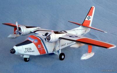 Сборная бумажная модель / scale paper model, papercraft Cамолёт-амфибия Grumman HU-16 Albatross (+перекрас) 