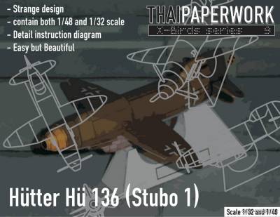 Сборная бумажная модель / scale paper model, papercraft Hu-136 Stubo (ThaiPaperwork) 