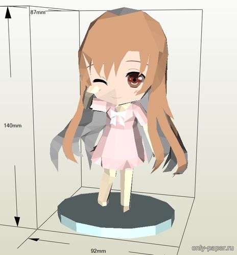 Сборная бумажная модель / scale paper model, papercraft Чиби Асуна / Chibi Asuna (Sword Art Online) 
