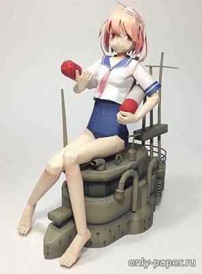 Сборная бумажная модель / scale paper model, papercraft Морячка / Japanese Submarine I-58 Fleet Girl (Strike Witches) 