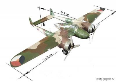 Сборная бумажная модель / scale paper model, papercraft Fokker G.1 