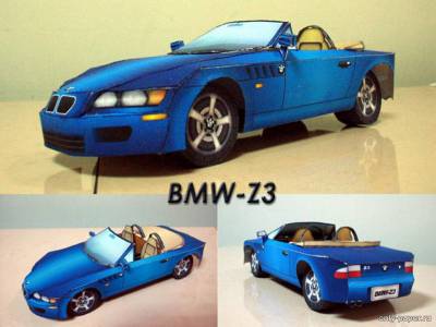 Сборная бумажная модель / scale paper model, papercraft BMW Z3 (3DPMS) 