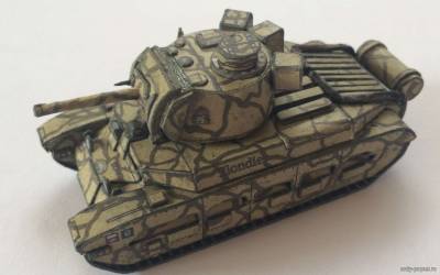 Модель танка Mk. II Matilda из бумаги/картона