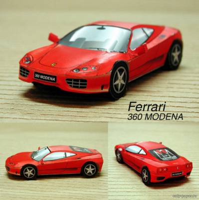 Сборная бумажная модель / scale paper model, papercraft Ferrari 360 Modena (3DPMS) 