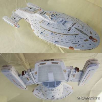 Модель космического корабля USS Voyager NCC-74656 из бумаги/картона