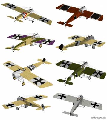 Сборная бумажная модель / scale paper model, papercraft Fokker E.III (CardPlane) 
