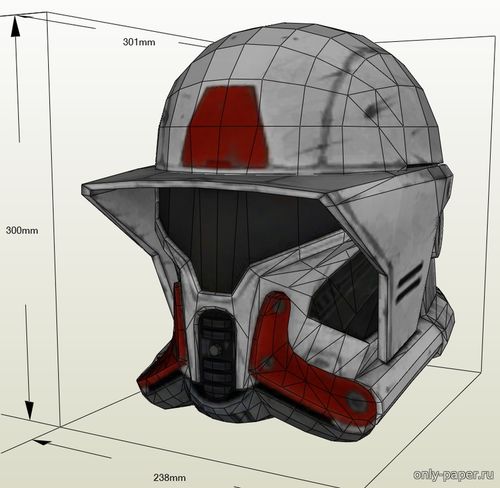 Модель шлема штурмовика Империи из бумаги/картона