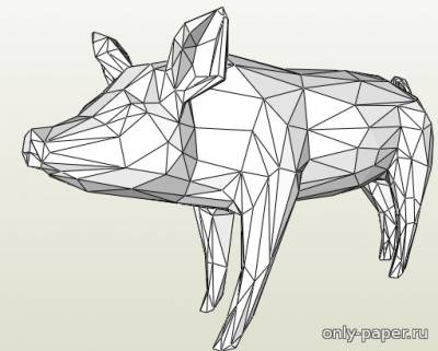 Модель свиньи из бумаги/картона
