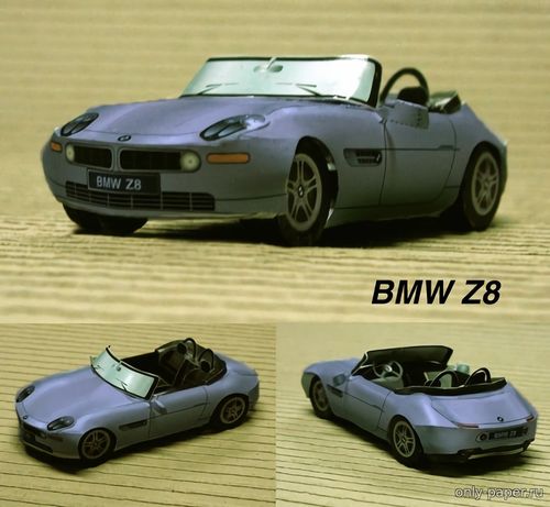 Модель автомобиля BMW Z8 из бумаги/картона