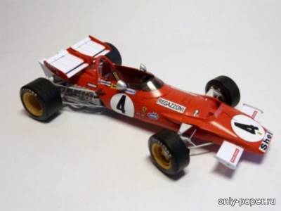 Сборная бумажная модель / scale paper model, papercraft 1970 Ferrari 312B GP Belgium , British GP, GP Mexico,GP Italy (Forum Team) 
