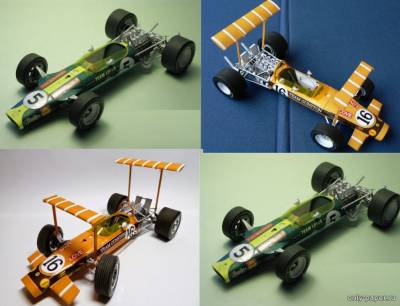 Сборная бумажная модель / scale paper model, papercraft Lotus 49 1968  GP Canada , British,South Africa,Monaco , Belgium  (Forum Team) 