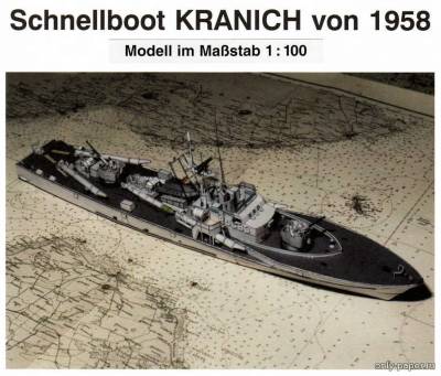 Модель торпедного катера Kranich из бумаги/картона