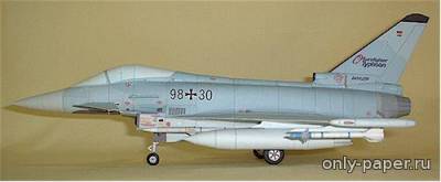 Модель самолета EF-2000 Typhoon из бумаги/картона