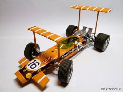 Сборная бумажная модель / scale paper model, papercraft Lotus 49 - J. Love - GP S. Africa 1969 (Forum Team ) 