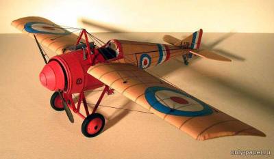 Модель самолета Morane Saulnier Typ N из бумаги/картона