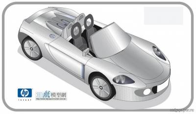 Сборная бумажная модель / scale paper model, papercraft Porsche Carrera GT (3DPMS) 