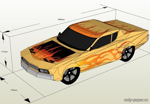 Модель автомобиля Plymouth Roadrunner из бумаги/картона