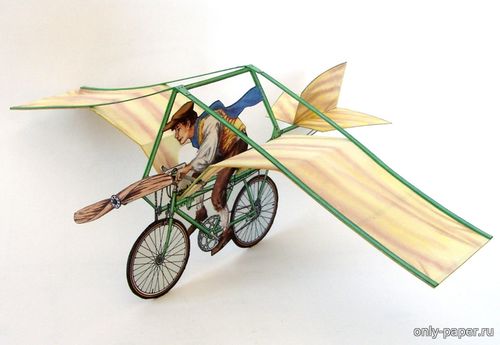 Модель летающего велосипеда Яна Тлескача из бумаги/картона