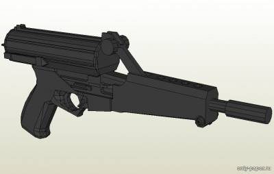 Модель скорострельного пистолета Calico M950 из бумаги/картона