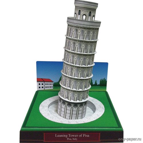 Модель Пизанской башни из бумаги/картона