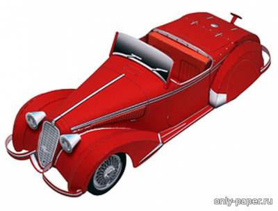 Модель автомобиля Alfa Romeo 8C2900B Corto из бумаги/картона