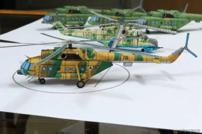Модель вертолёта Ми-17 из бумаги/картона