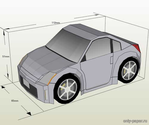 Модель автомобиля SD Nissan Fairlady Z из бумаги/картона