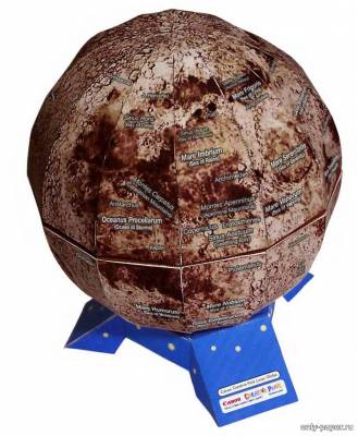 Сборная бумажная модель / scale paper model, papercraft Lunar Globe (Canon) 