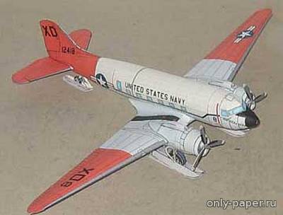 Сборная бумажная модель / scale paper model, papercraft Douglas C-47 (3 варианта раскраски) [Fiddlers Green] 