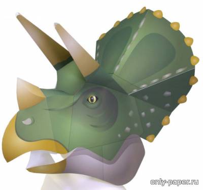 Сборная бумажная модель / scale paper model, papercraft Маска трицератопса / Triceratops mask 