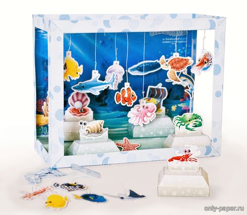 Сборная бумажная модель / scale paper model, papercraft Океанический аквариум / OceanMatch aquarium 